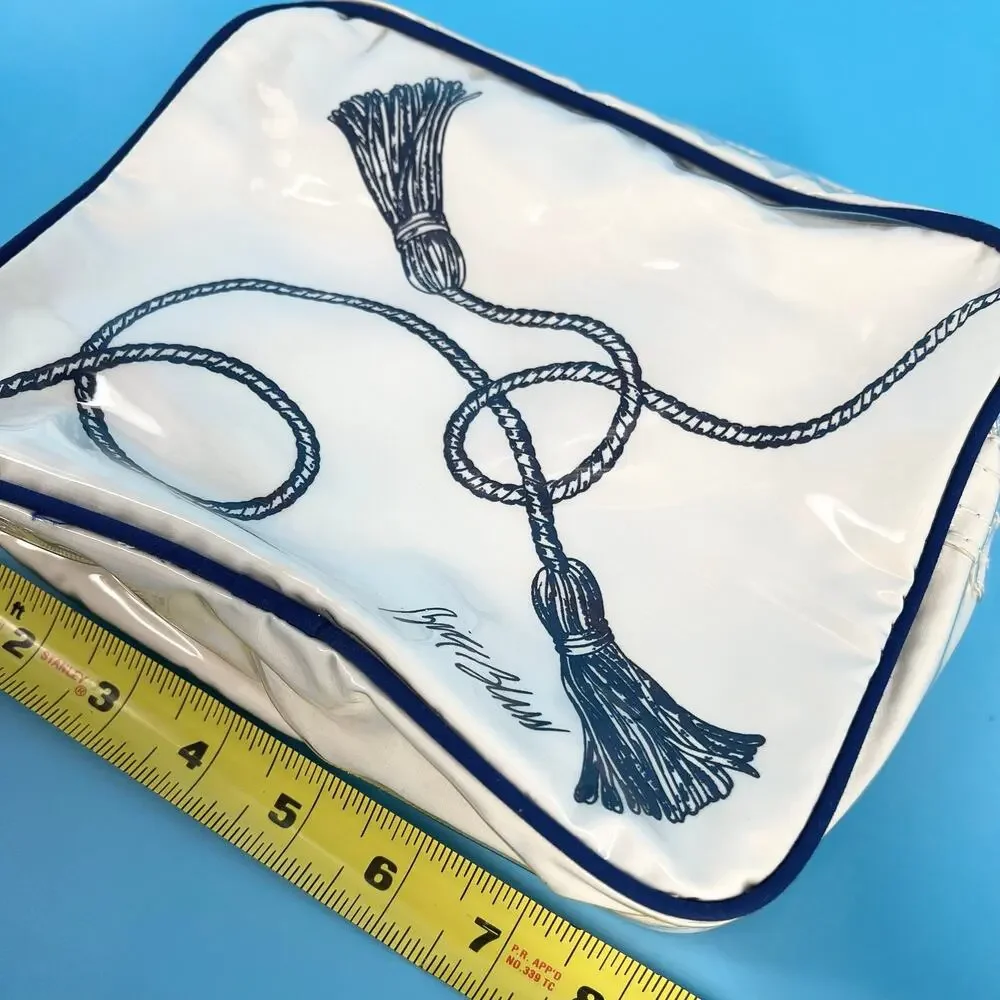 Bill Blass Cosmetic Bag Nautical Tassel Design